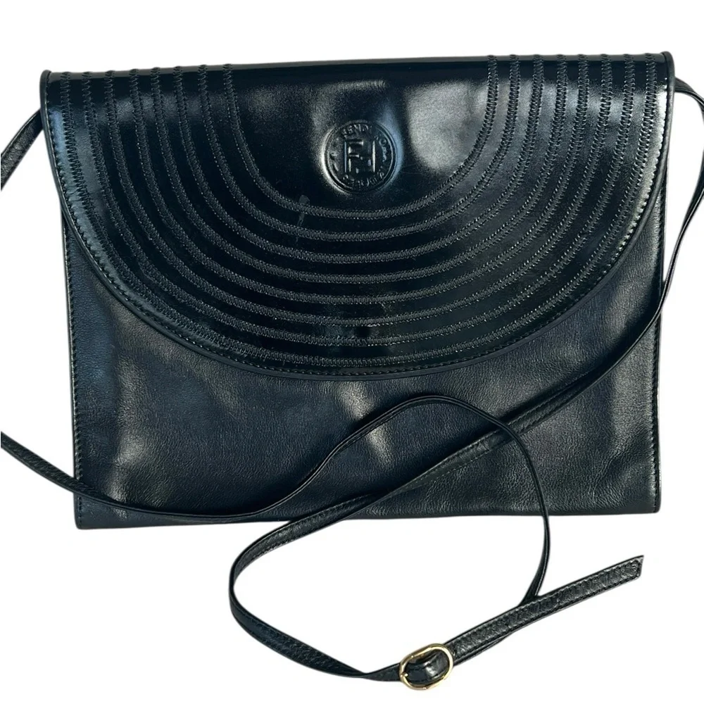 Fendi  Lambskin Black Crossbody Bag